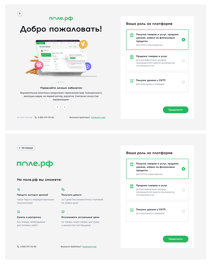 Два первичных варианта флоу регистрации
